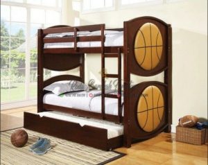 tempat tidur tingkat tema bola basket