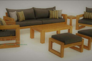 set kursi kayu minimalis untuk ruangan sempit