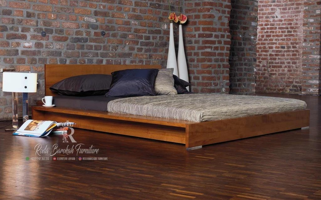 tempat tidur minimalis jati modern