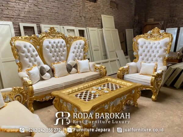 Model set kursi sofa tamu terbaru luxury butterfly mewah variant warna silver gold
